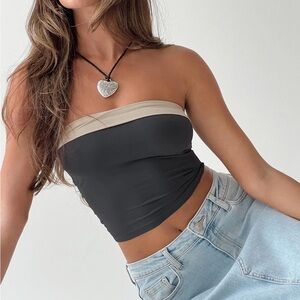 NWT Princess Polly Miko Tube Top Slate